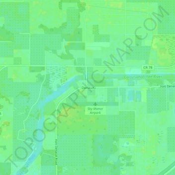 Mappa topografica Denaud, altitudine, rilievo