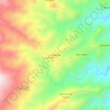 Mappa topografica La Delicia, altitudine, rilievo