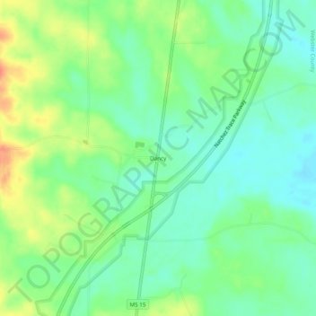Mappa topografica Dancy, altitudine, rilievo