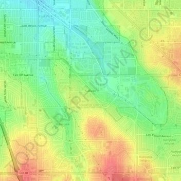 Mappa topografica Sullivan, altitudine, rilievo