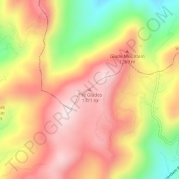 Mappa topografica The Glades, altitudine, rilievo