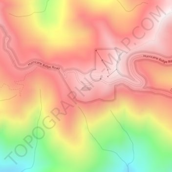 Mappa topografica Hurricane Ridge, altitudine, rilievo
