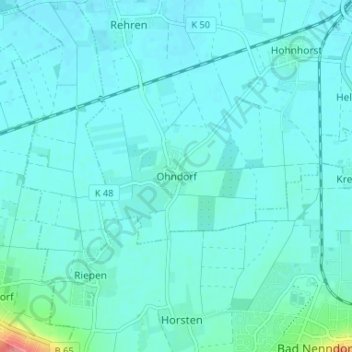Mappa topografica Ohndorf, altitudine, rilievo
