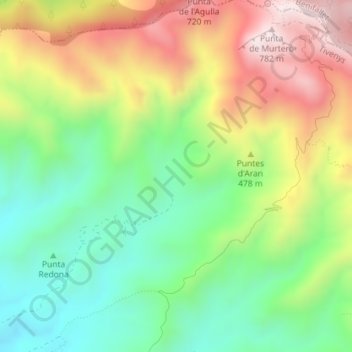 Mappa topografica Boca de Foix, altitudine, rilievo