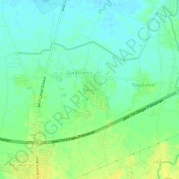 Mappa topografica Beusi, altitudine, rilievo
