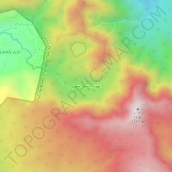 Mappa topografica Lake Duminagat, altitudine, rilievo