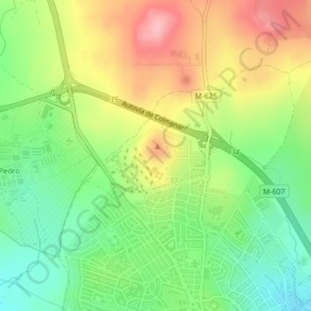 Mappa topografica Alto Eugenio, altitudine, rilievo