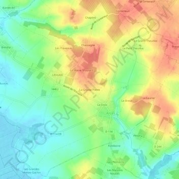 Mappa topografica La Grosse Pierre, altitudine, rilievo
