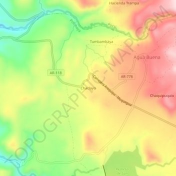 Mappa topografica Chaclayo, altitudine, rilievo
