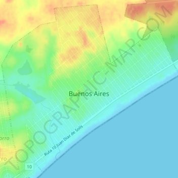 Mappa topografica Buenos Aires, altitudine, rilievo