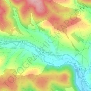 Mappa topografica Heddersdorf, altitudine, rilievo