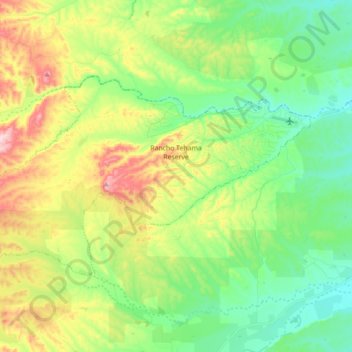 Mappa topografica Rancho Tehama Reserve, altitudine, rilievo