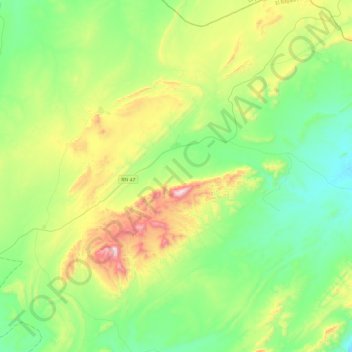 Mappa topografica Boualem, altitudine, rilievo