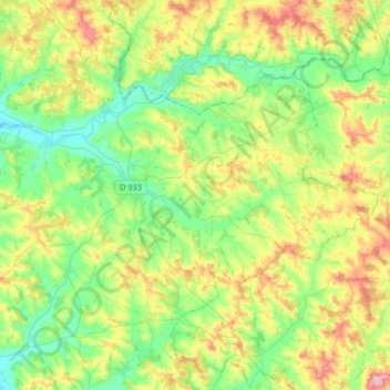 Mappa topografica Communauté de communes du Pays de Lauzun, altitudine, rilievo