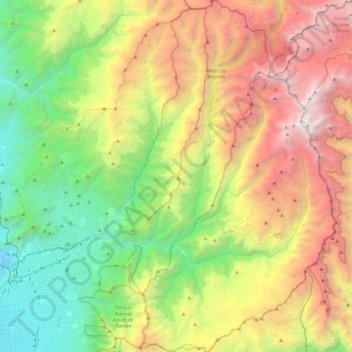 Mappa topografica Lo Barnechea, altitudine, rilievo