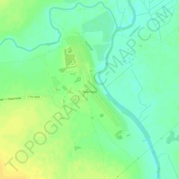 Mappa topografica Омутское, altitudine, rilievo