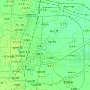 Mappa topografica 新华区, altitudine, rilievo