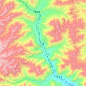 Mappa topografica 马镇, altitudine, rilievo