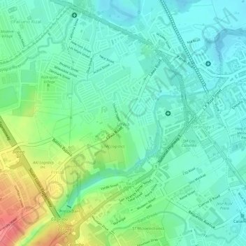 Mappa topografica Lawa, altitudine, rilievo