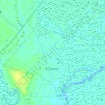 Mappa topografica Bucksport, altitudine, rilievo