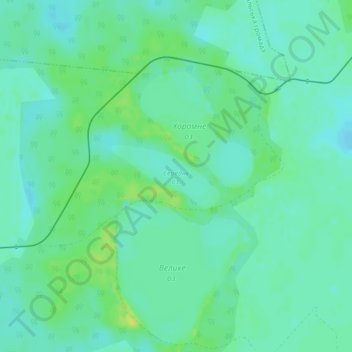 Mappa topografica Среднее оз., altitudine, rilievo