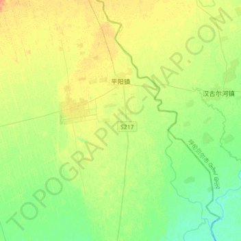 Mappa topografica 平阳镇, altitudine, rilievo