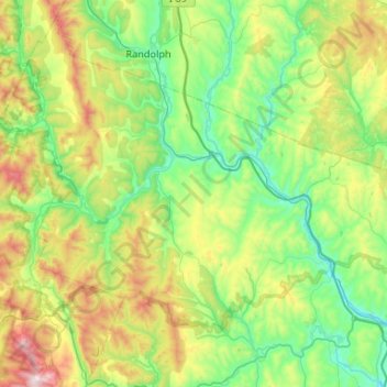 Mappa topografica White River, altitudine, rilievo