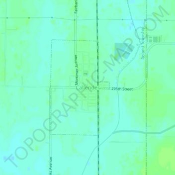 Mappa topografica Callender, altitudine, rilievo