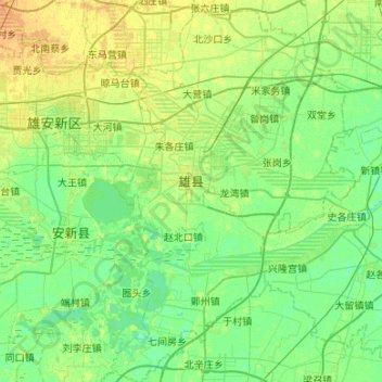 Mappa topografica 雄县, altitudine, rilievo