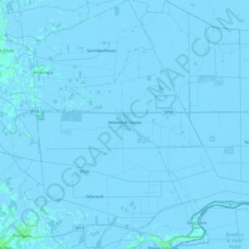 Mappa topografica Jolanda di Savoia, altitudine, rilievo