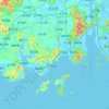 Mappa topografica 台山市, altitudine, rilievo