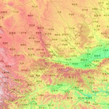 Mappa topografica 渭河, altitudine, rilievo