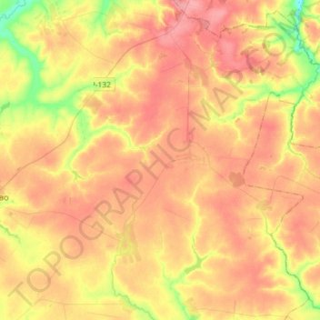 Mappa topografica Безлыченское сельское поселение, altitudine, rilievo