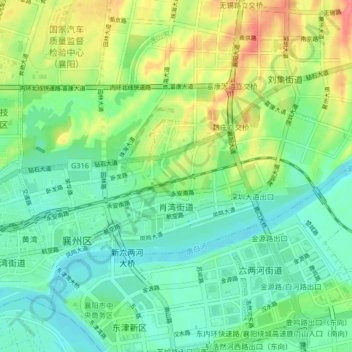 Mappa topografica 肖湾街道, altitudine, rilievo
