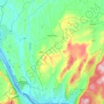 Mappa topografica Clonallan, altitudine, rilievo