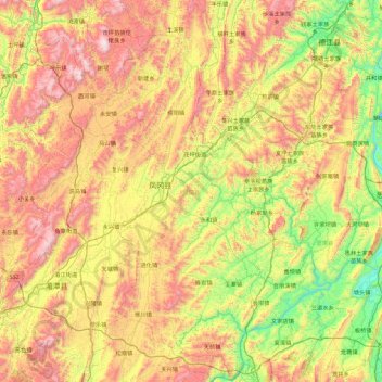 Mappa topografica 凤冈县, altitudine, rilievo