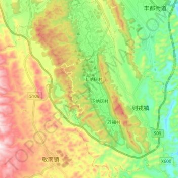 Mappa topografica 万峰林, altitudine, rilievo