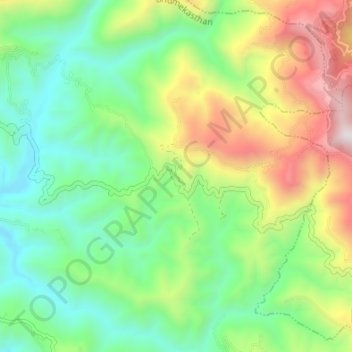 Mappa topografica Dharapani, altitudine, rilievo