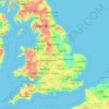 Mappa topografica Engeland, altitudine, rilievo