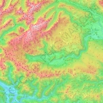 Mappa topografica Bohinj, altitudine, rilievo