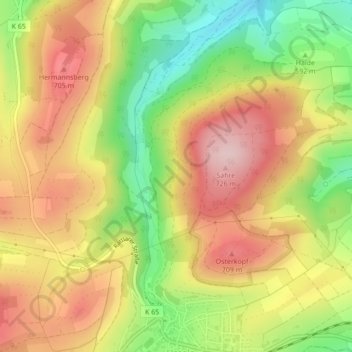 Mappa topografica 34508, altitudine, rilievo