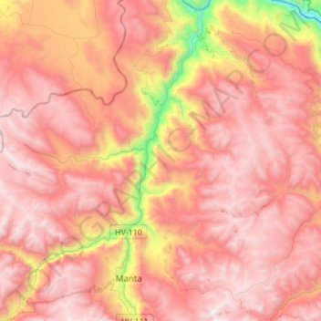 Mappa topografica Vilca, altitudine, rilievo