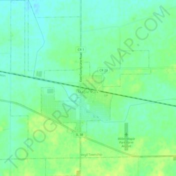 Mappa topografica Maple Park, altitudine, rilievo