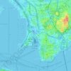 Mappa topografica 油尖旺區, altitudine, rilievo