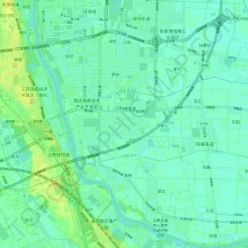 Mappa topografica 下相街道, altitudine, rilievo