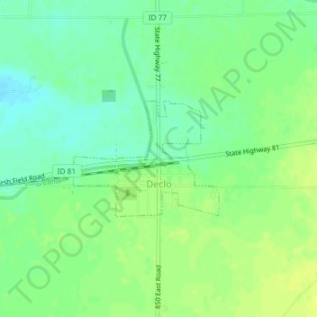 Mappa topografica Declo, altitudine, rilievo