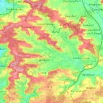 Mappa topografica Kreßberg, altitudine, rilievo