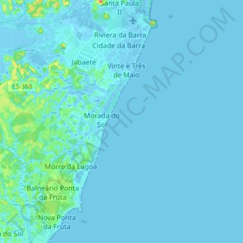 Mappa topografica Região 05 - Grande Jucu, altitudine, rilievo