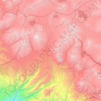 Mappa topografica Candarave, altitudine, rilievo