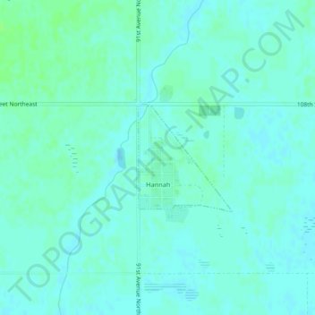 Mappa topografica Hannah, altitudine, rilievo